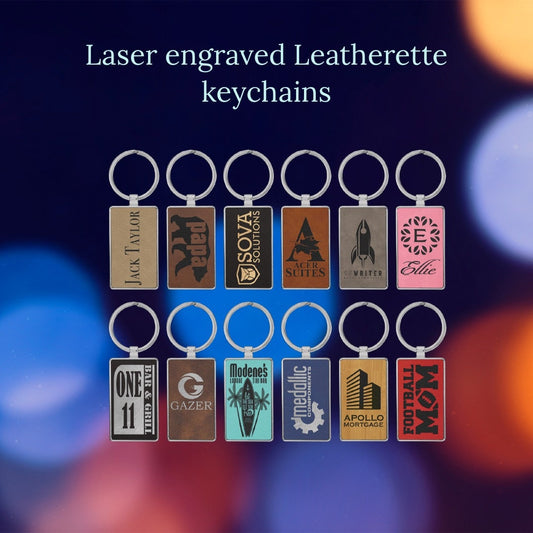 Customizable Leatherette  Keychains