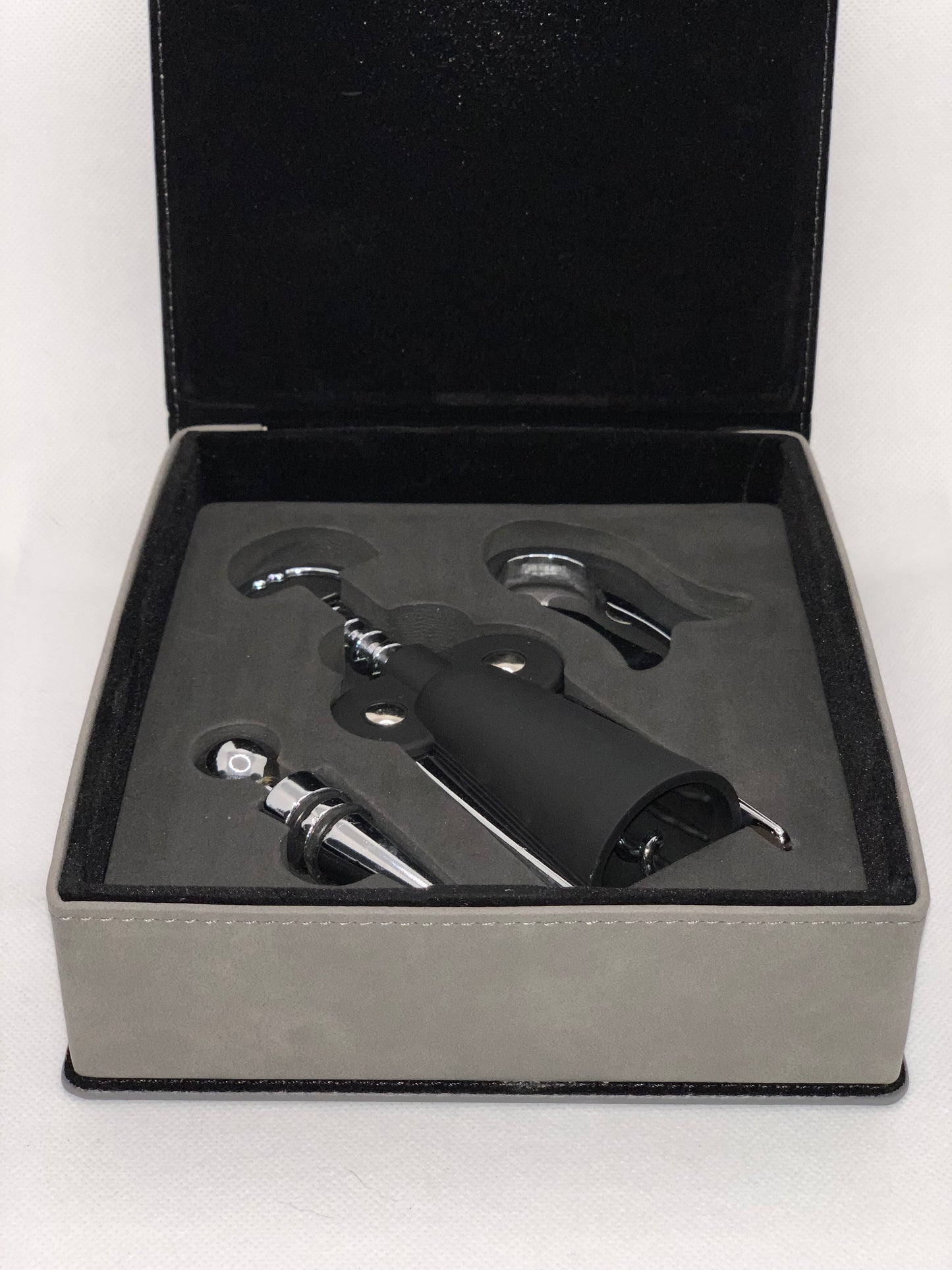 Customizable 3pc Leatherette Wine Tool Kit